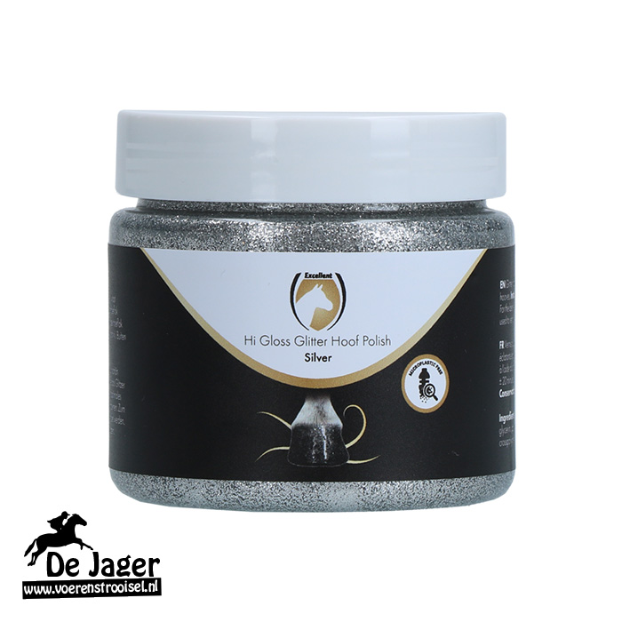 Excellent Horse Hi Gloss Glitter hoeflak - Zilver